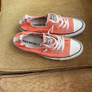 Converse Coral Canvas Sneakers